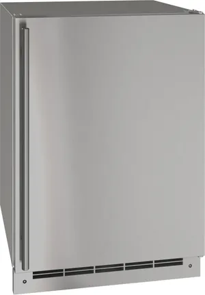 Front view of the U-Line UORE124-SS01A outdoor refrigerator